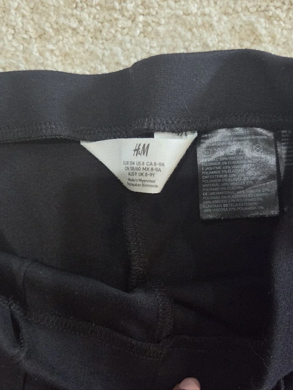 Lot Of 5 Girls Pants Size 8 - Black, Blue, Olive